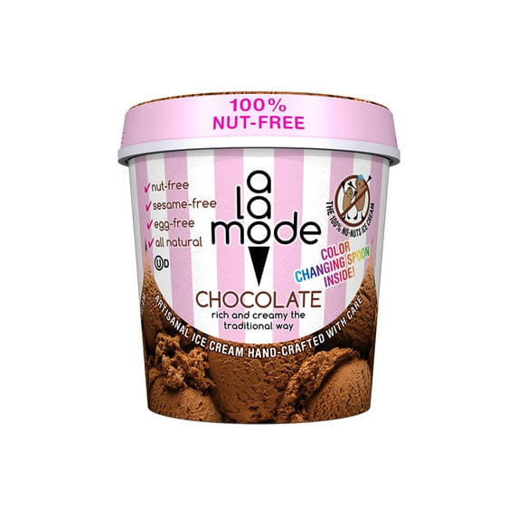 A La Mode Allergen (Nut, Sesame & Egg) Free Chocolate Ice Cream Pints, 6 Ct.