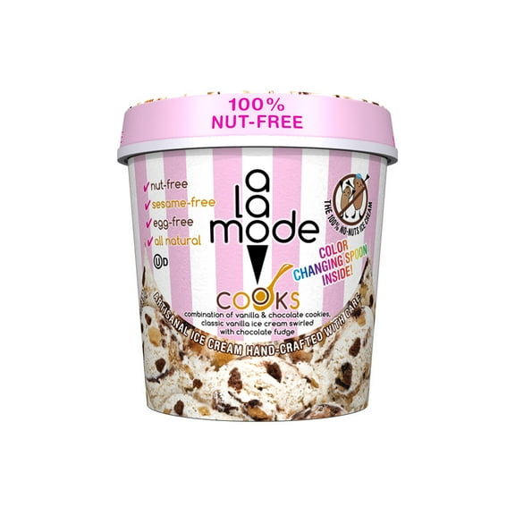 A La Mode Allergen (Nut, Sesame & Egg) Free Cooks Ice Cream Pints, 6 Ct.