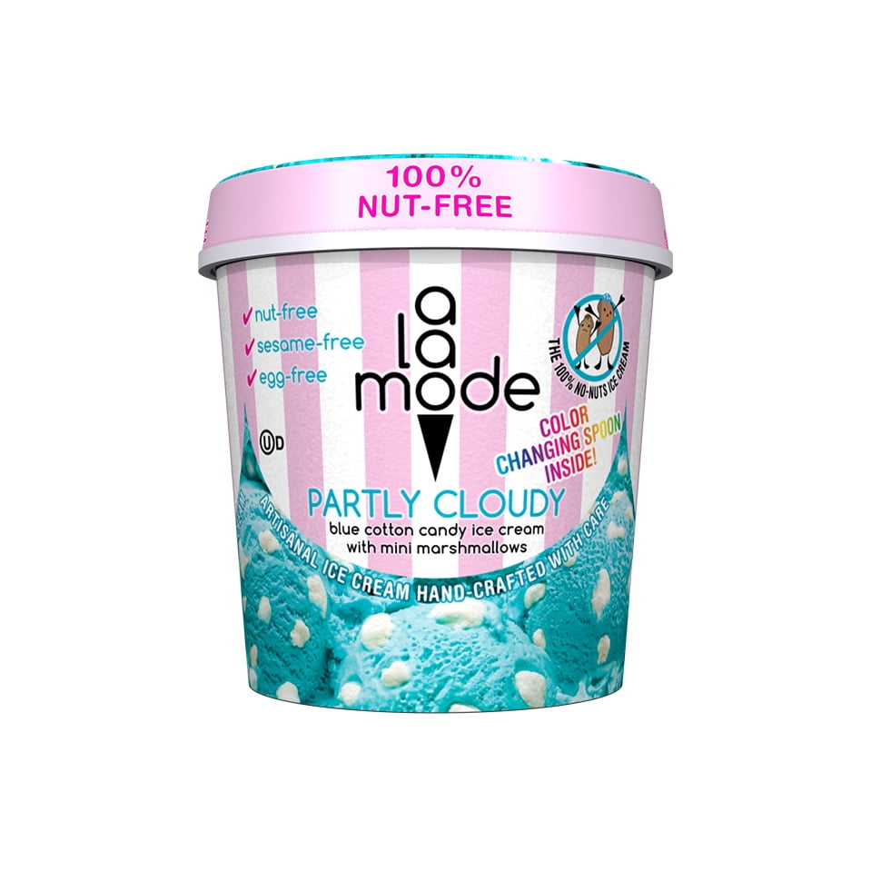 A La Mode Allergen (Nut, Sesame & Egg) Free Partly Cloudy Ice Cream Pints, 6 Ct.