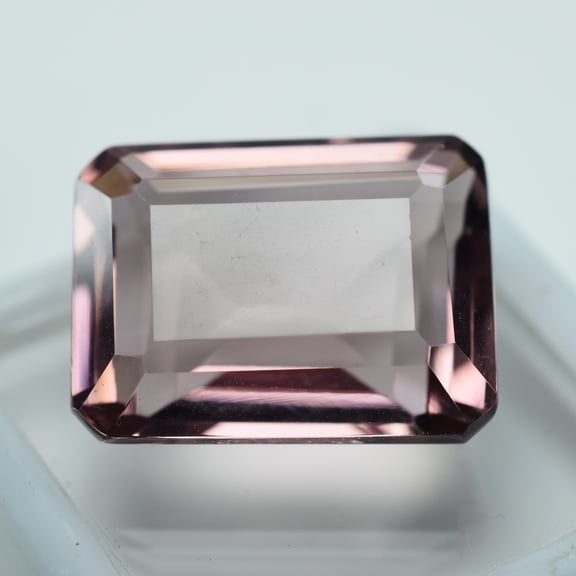 A+ Lab-Created Ceylon Padparadscha Sapphire Emerald Cut Loose Gemstone 19.00 Ct