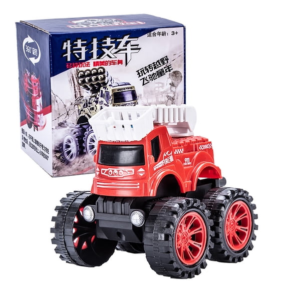 A Ladder Fire Truck Friction Powered Stunt Car For Children Off Road 360 Rotating Drift Toy