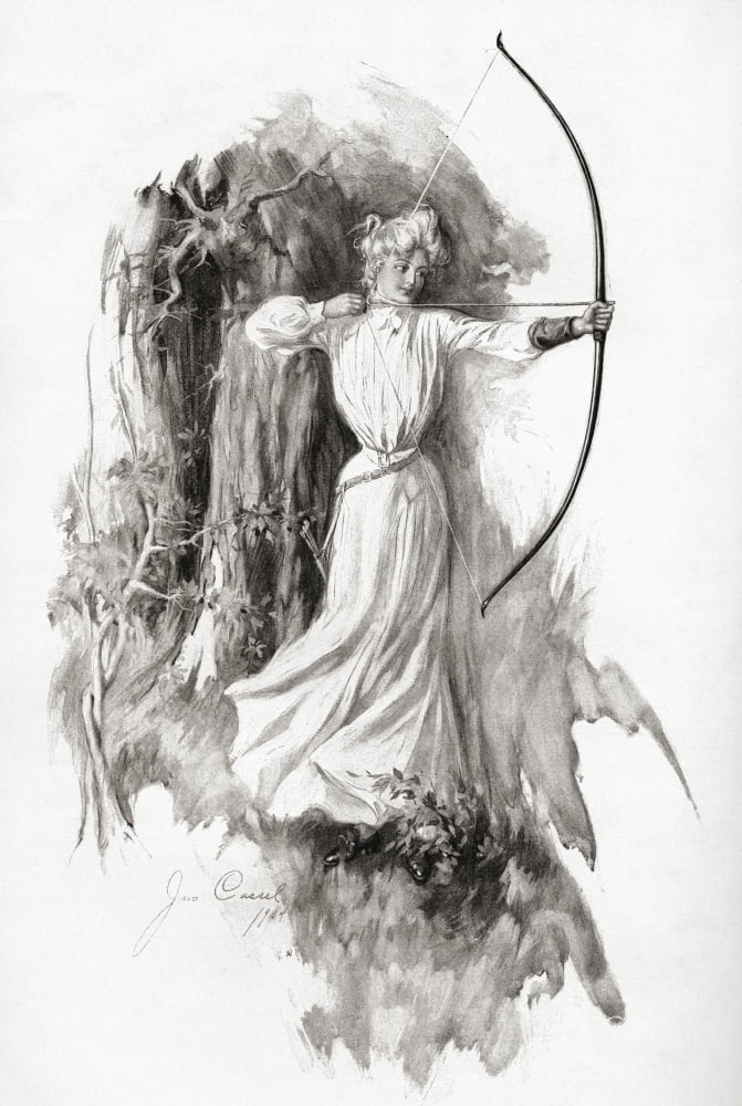 A Lady Practicing Archery In 1904 From The Century Illustrated Monthly Magazine May To October 1904 Canvas Art - Ken Welsh Design Pics (12 x 17)