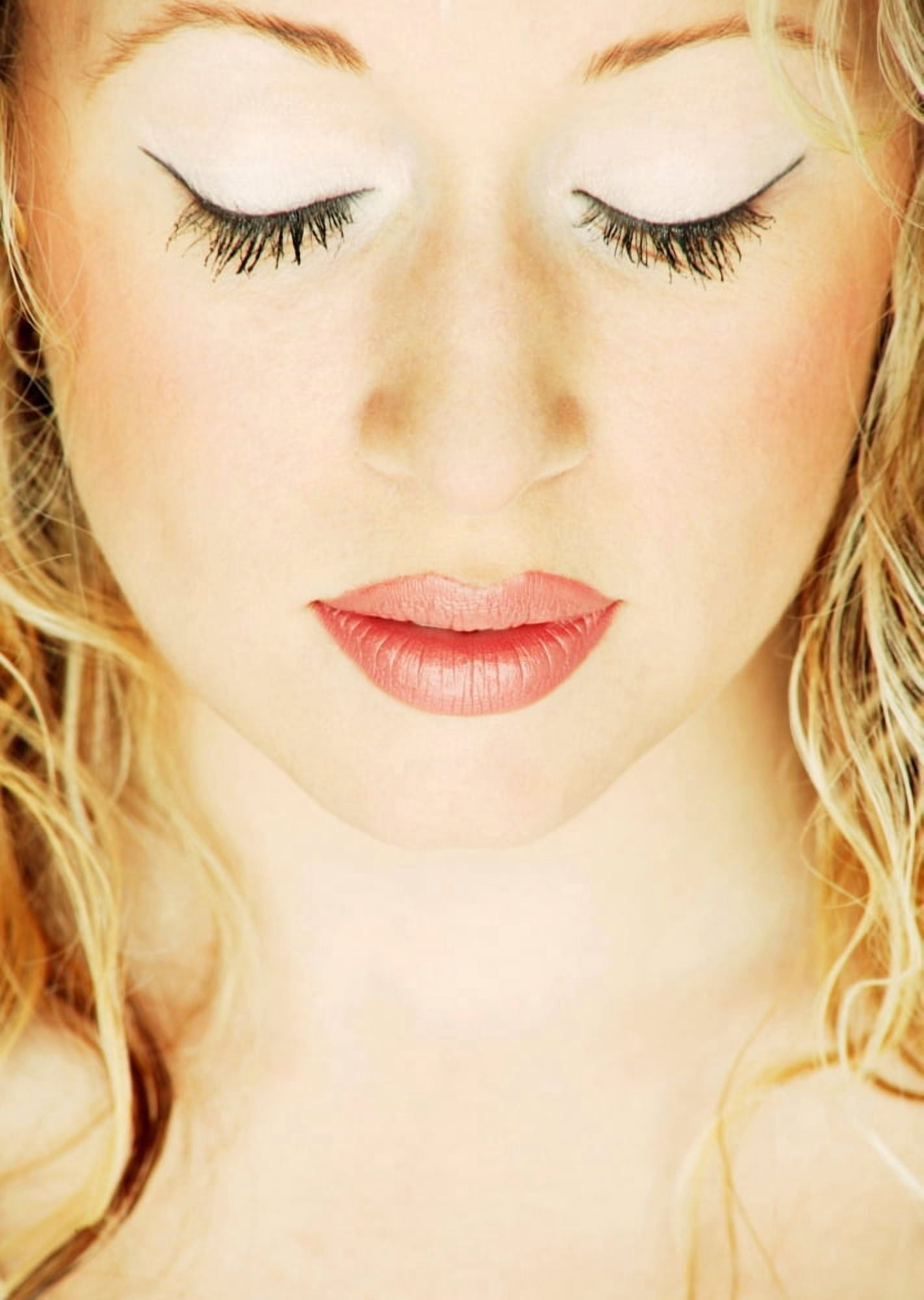 A Lady With Eyes Closed Canvas Art - Darren Greenwood Design Pics (11 x 16)