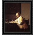 thumbnail image 1 of A Lady Writing a Letter 20x22 Black Ornate Wood Framed Canvas Art by Vermeer, Johannes, 1 of 2