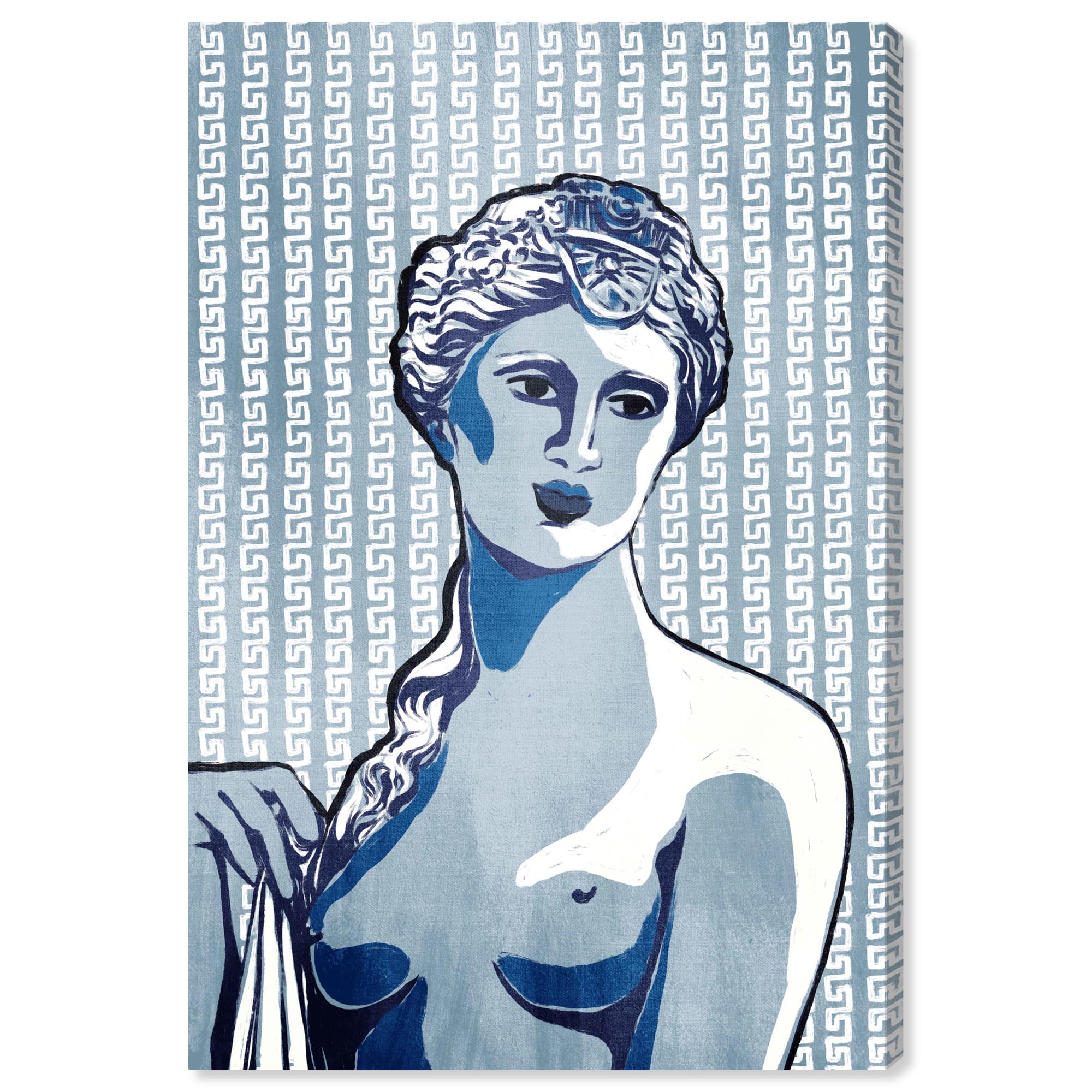 Art Remedy A Lady in Blues Canvas Maximalist Art Print by Art Remedy