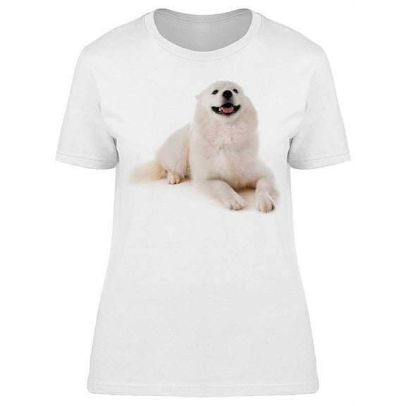 A Laid Down Samoyed T-Shirt Women -Image by Shutterstock, Female XX-Large