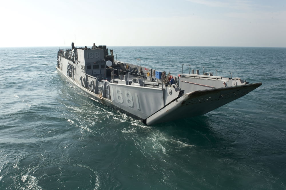 A Landing Craft Utility transits the Arabian Gulf Canvas Art - Stocktrek Images (35 x 23)