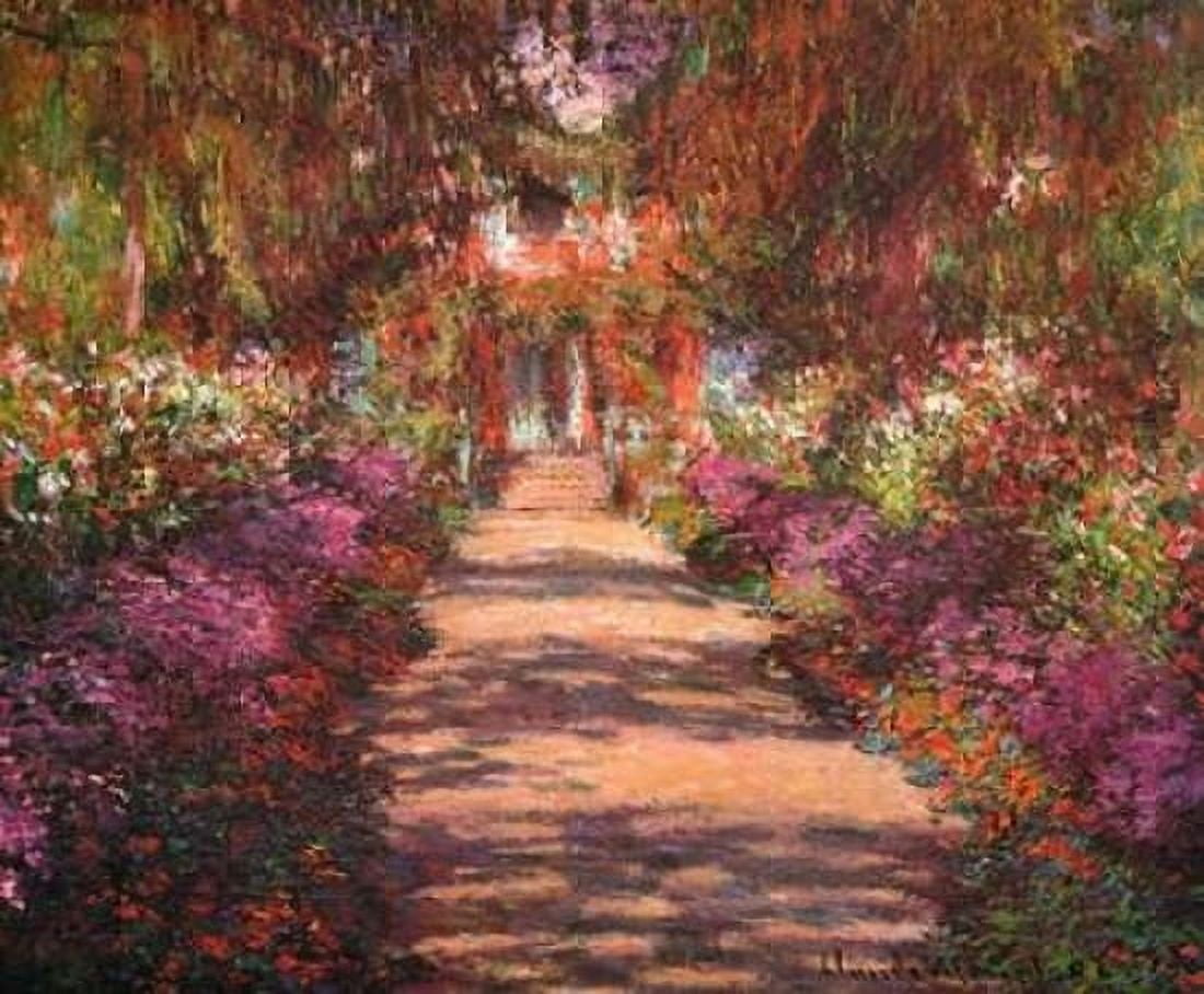 A Lane In Monets Garden Giverny II Canvas Art - Claude Monet (20 x 24)