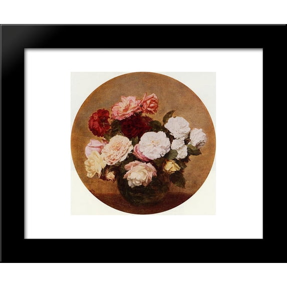 A Large Bouquet of Roses 20x24 Framed Art Print by Henri Fantin-Latour