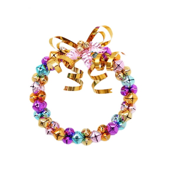A Large Christmas Wreath With Bells Artificial Christmas Wreath For Door Window Hanging Decoration Holiday Decor Pvc Material 14.2 Inches Diameter