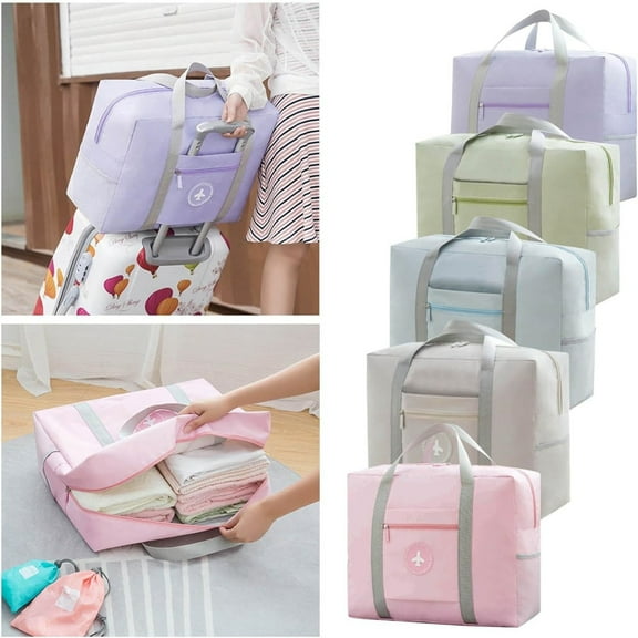 A Large Foldable Handbag Travel Duffel Bag Tote Carry on Luggage Sport Gym Bag Overnight Bag for Women and Girls Home Textile Storage