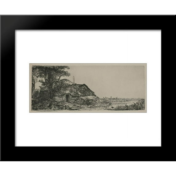 A Large Landscape with a Mill Sail 20x24 Framed Art Print by Rembrandt