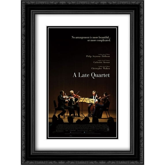 A Late Quartet 18x24 Black Ornate Wood Framed Movie Poster with Double Matting