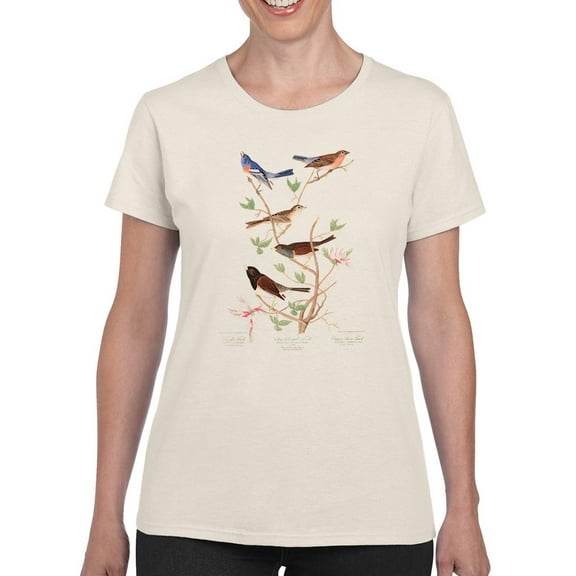 A Lazuli Finch T-Shirt Women -John James Audubon Designs, Female Large