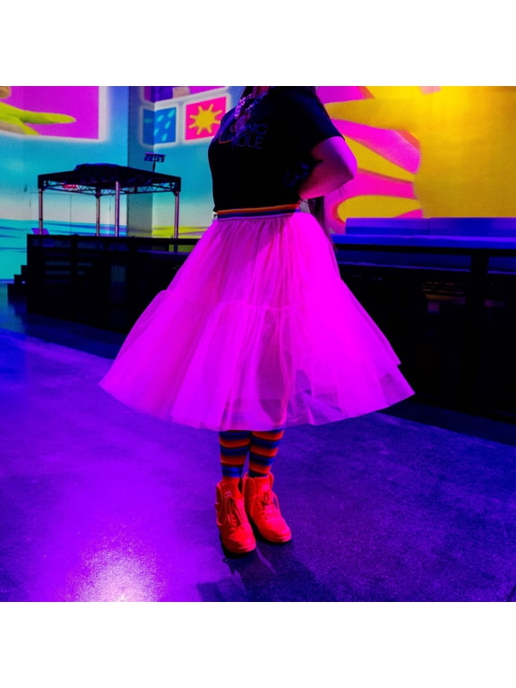 Long Pink Glow Adult Skirt