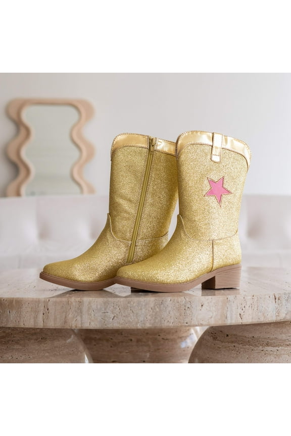 Premium Gold Sparkle Boots