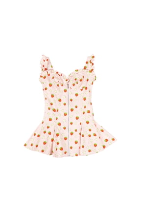 Strawberry Shortcake Berry Ruffle Adult Zip-Up Dress