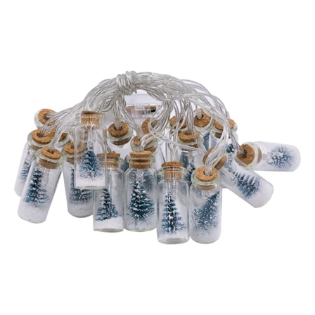 A Led Glass Wish Bottle Christmas Light String, 180Cm Battery Operated Fairy Lights For Tree Decor