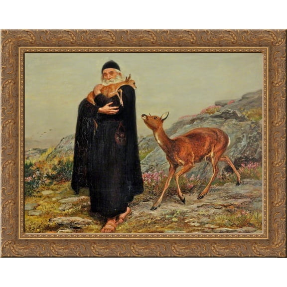 A Legend of Saint Patrick 24x20 Gold Ornate Wood Framed Canvas Art by Briton Riviere