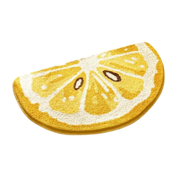 A Lemon Slice Shaped Bath Mat For Bathroom Kids Room Soft Absorbent Fast Dry Floor Carpet 40X60Cm