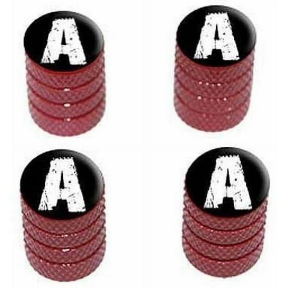 A Letter Distressed Tire Rim Wheel Aluminum Valve Stem Caps, Multiple Colors