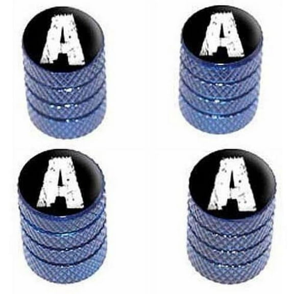 A Letter Distressed Tire Rim Wheel Aluminum Valve Stem Caps, Multiple Colors