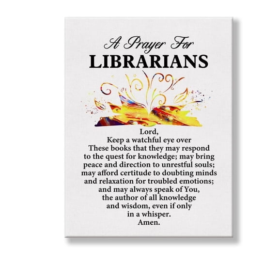 A Librarian's Prayer Quote Poster Canvas Wall Art for Office Home Decor Poster - Librarians Canvas Print Wall Art Painting