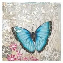 "A Light Blue Butterfly" Painting Print on Wrapped Canvas