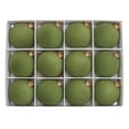 thumbnail image 1 of Ornaments Velvet Flocked Christmas Ball Light Green Twelve Piece Set 2.4 Inch, 1 of 6