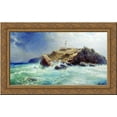 thumbnail image 1 of A Lighthouse 24x16 Gold Ornate Wood Framed Canvas Art by Lev Lagorio, 1 of 2