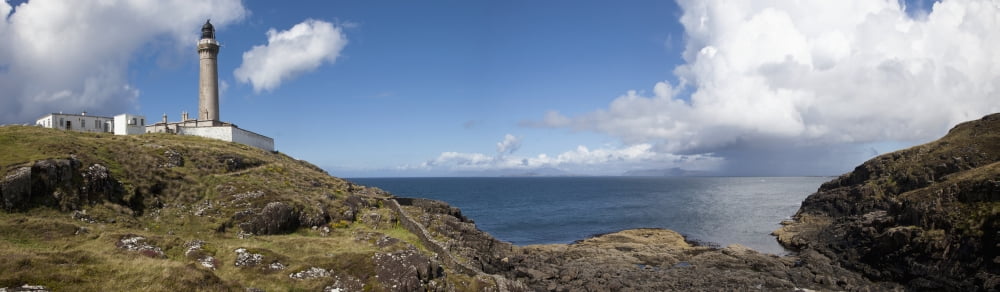 A Lighthouse Along The Shore Ardnamurchan Lochaber Highland Scotland Canvas Art - John Short Design Pics (44 x 13)