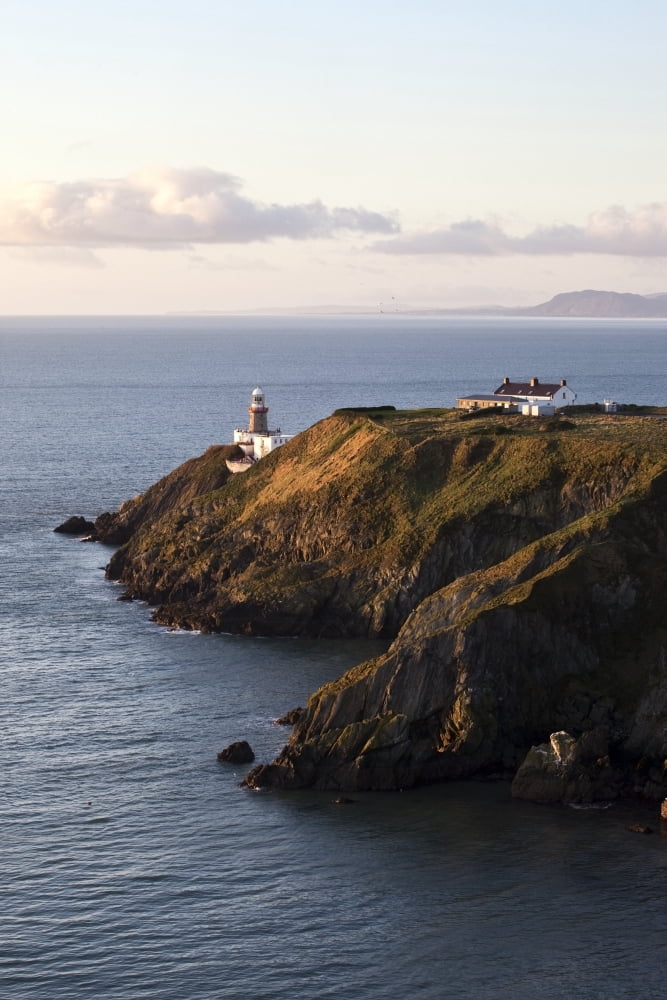 A Lighthouse On A Hill Ireland Canvas Art - Peter McCabe Design Pics (24 x 38)