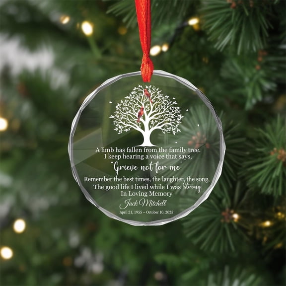 A Limb Has Fallen Cardinal Memorial Ornament, Bereavement Keepsake 2025, Remembrance Ornament for Mom and Dad