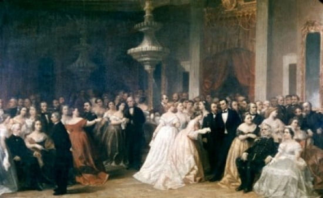 A Lincoln Reception at the White House (1863) Francis Bicknell Carpenter (1830-1900 American) Canvas Art - Francis Bicknell Carpenter (24 x 36)