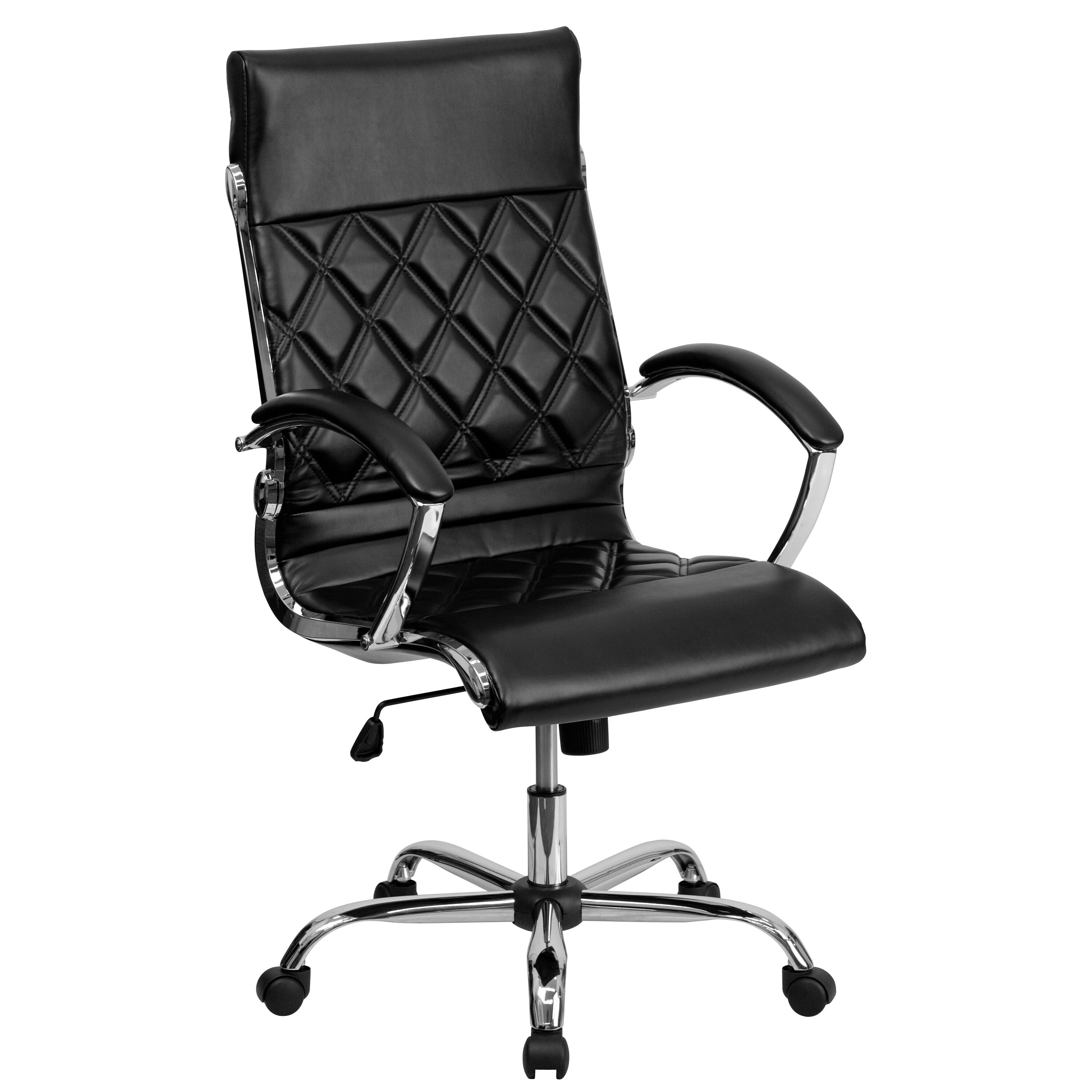 Black Leather Diamond Stitch Executive Office Chair :  6903-67C-SS-53A-20R-U-19AB-18PB-16HP-12LUM-EDS-CTS-05-9FA-GR 6