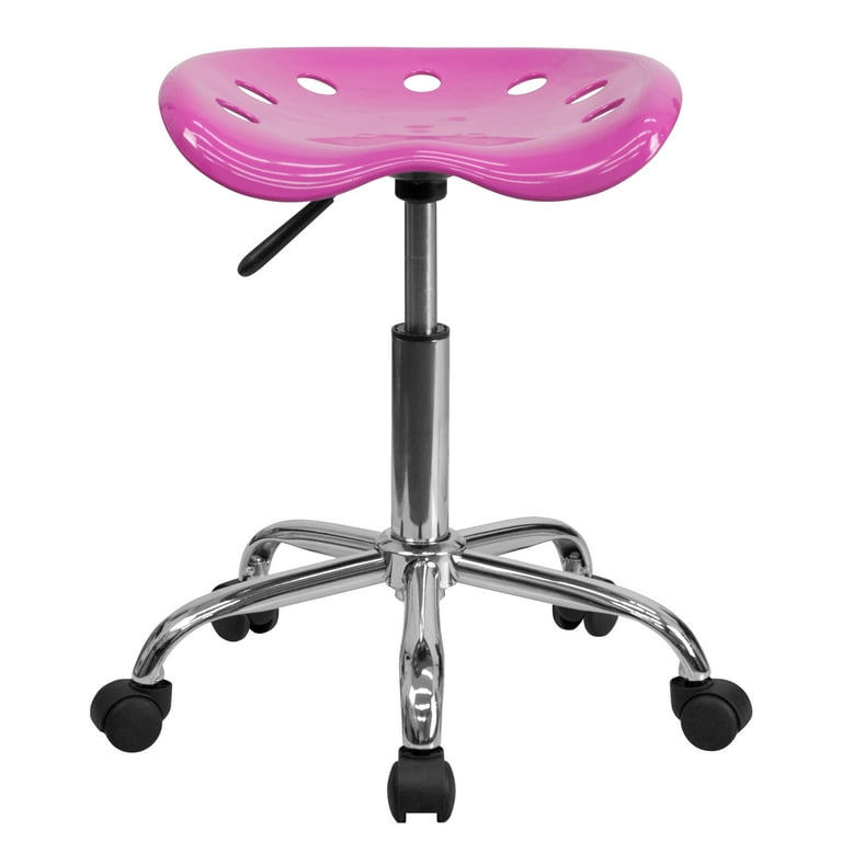 A Line Furniture Eller Vibrant Candy Pink Steel Chrome Base Tractor Seat Stool Walmart
