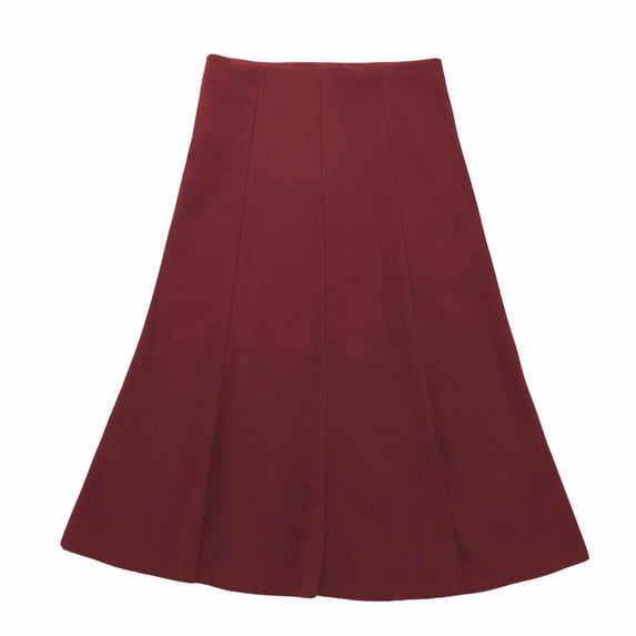 A Line Midi Skirt for Women High Waist Flowy Casual Solid Color Skirt Soft Knit Office Basic Skirts