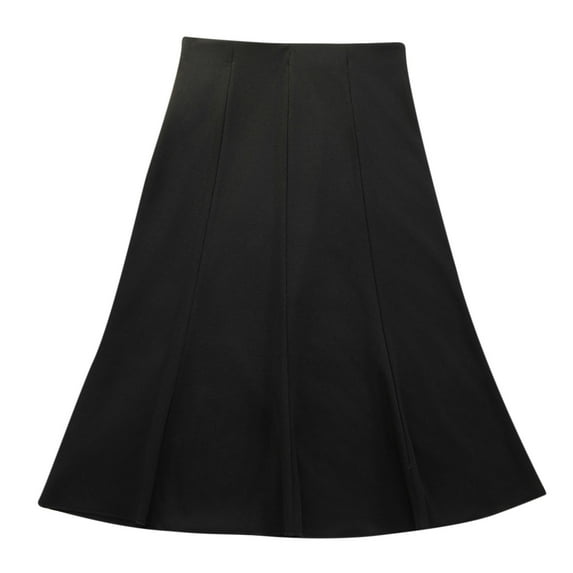 A Line Midi Skirt for Women High Waist Flowy Casual Solid Color Skirt Soft Knit Office Basic Skirts