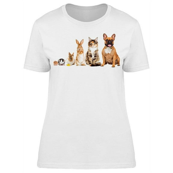 A Line Of Adorable Animals T-Shirt Women -Image by Shutterstock, Female Large