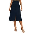 thumbnail image 1 of A Line Skirt Plus Size Women With Pockets Daily Elegant Solid Color High Waist Single Skirt, 1 of 7