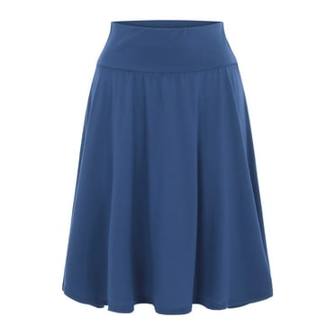 Nine.Eight Women's High-Waisted Midi Swing Skirt - Walmart.com