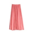 thumbnail image 1 of A-Line Swing Skirt Women Lightweight Cotton Linen Skirts High Waist Knee Dress Pleated Midi Skirt, 1 of 5