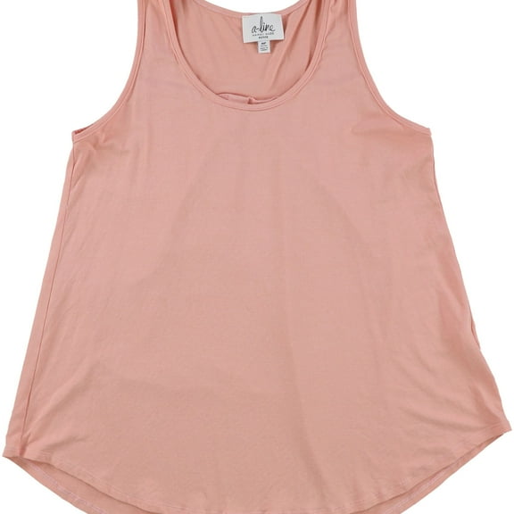 A-Line Womens Pleat-Back Tank Top, Pink, Petite, PM