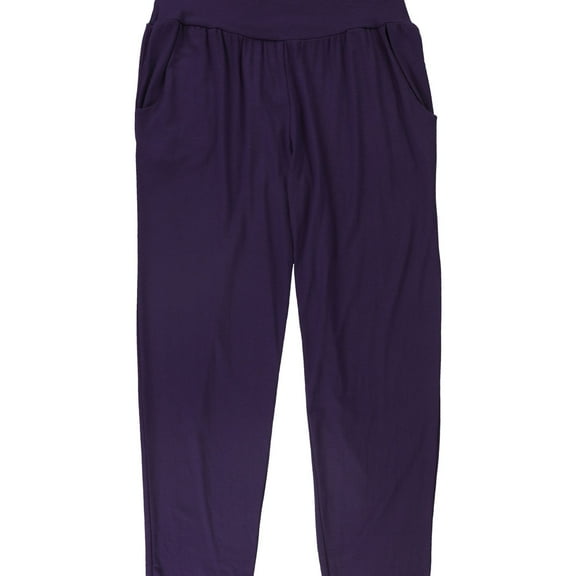 A-Line Womens Solid Casual Lounge Pants, Purple, Petite, PM
