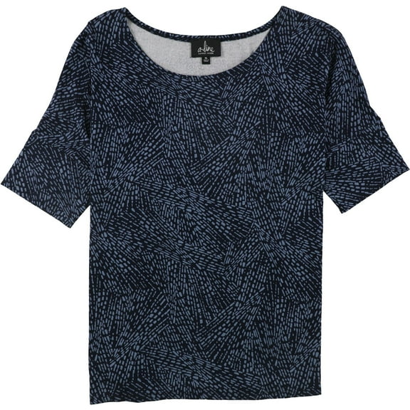 A-Line Womens Two Tone Pullover Blouse, Blue, X-Large