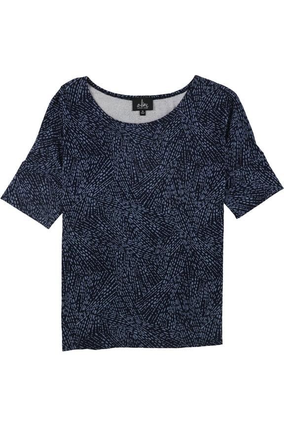 Womens Two Tone Pullover Blouse, Blue, X-Large