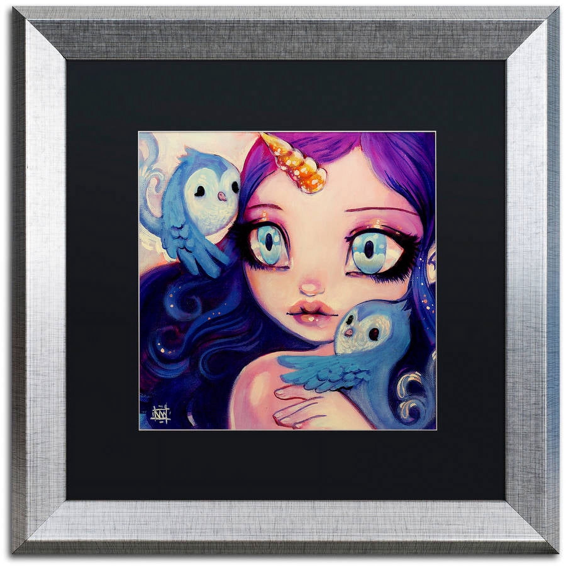 "A Little Birdy Told Me" Canvas Art by Natasha Wescoat, Black Matte, Silver Frame