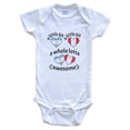 thumbnail image 1 of A Little Bit Argentinian Peruvian Argentina Peru Heart Flags Baby Bodysuit, 0-3 Months White, 1 of 4