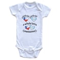 thumbnail image 1 of A Little Bit Chilean Guatemalan Chile Guatemala Heart Flags Baby Bodysuit, 6-9 Months White, 1 of 4