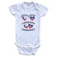 thumbnail image 1 of A Little Bit Chilean Haitian Chile Haiti Heart Flags Baby Bodysuit, 6-9 Months White, 1 of 4